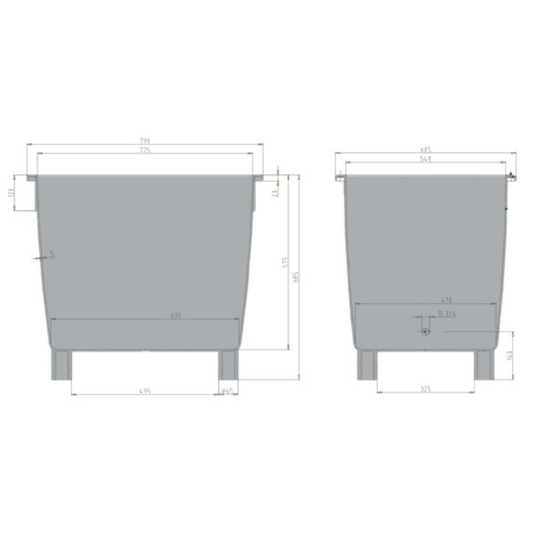 Wanna solankowa / zbiornik HDPE - 210 litrów - Sklep Wańczykówka