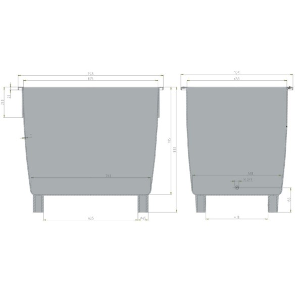 Wanna solankowa / zbiornik HDPE - 400 litrów